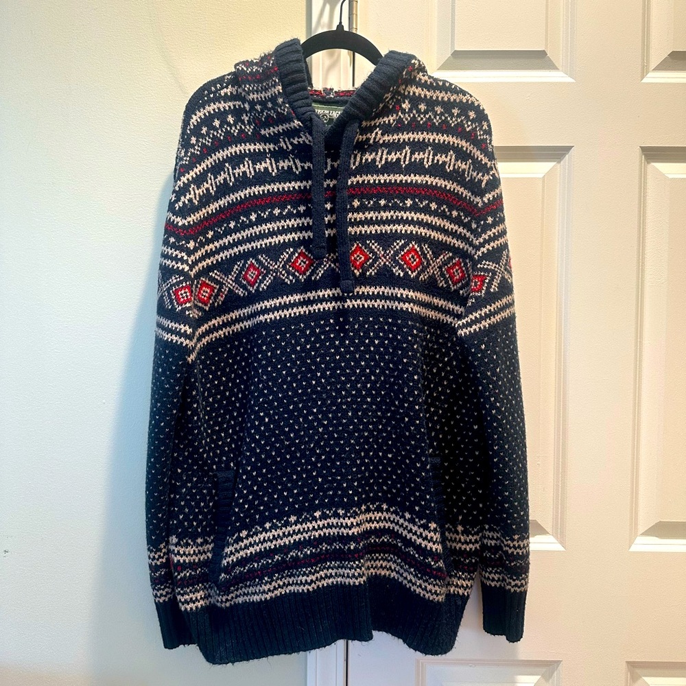 American Eagle Super Soft Fairisle Hooded Sweater